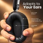 Portronics Muffs M5 Over-Ear Wireless Headphone with Hybrid ANC, Quad Mic, and 50-Hour Playtime (Black) - Image 2